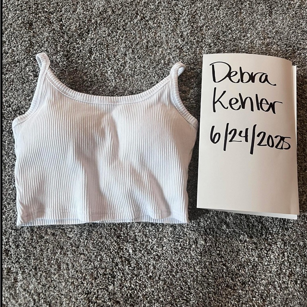 Klassy White Ribbed Women's Top with built in bra